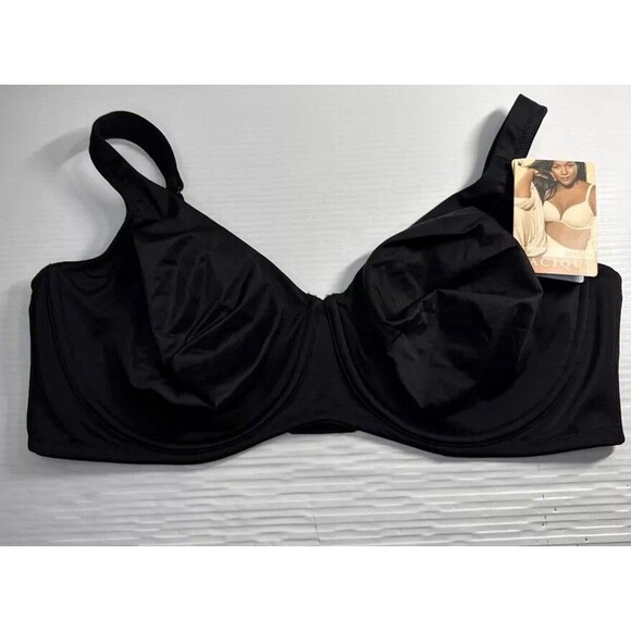 Cacique Sensual Women's Full Coverage Underwired Balconette Bra Black Sz 46DDD - Picture 1 of 12